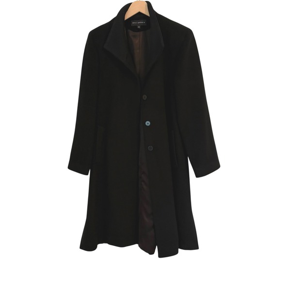 Dale Dressin Jackets & Blazers - Vintage 90s Dale Dressin 100% Cashmere Coat Black Made in USA Minimalist Size 6